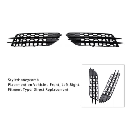 Front Bumper Honeycomb Fog Grille Cover For Audi A4 C7 2012-2015 Black