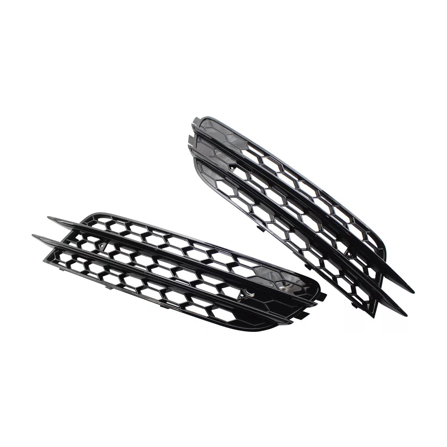 Front Bumper Honeycomb Fog Grille Cover For Audi A4 C7 2012-2015 Black