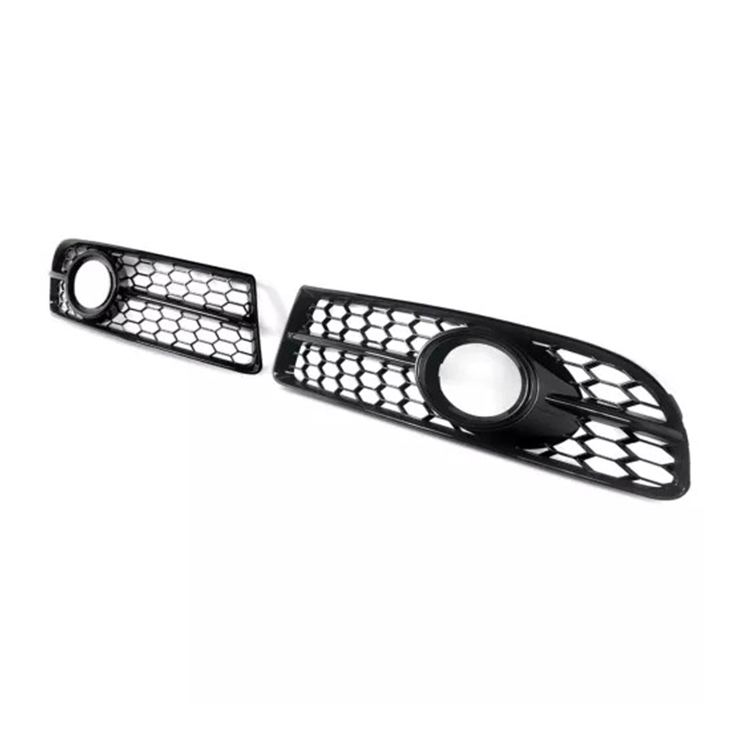 Front Bumper Honeycomb Fog Grille Cover For Audi A4 B7 S-Line S4 2005-2008 Black
