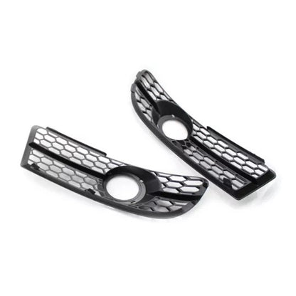 Front Bumper Honeycomb Fog Grille Cover For Audi A4 B7 S-Line S4 2005-2008 Black