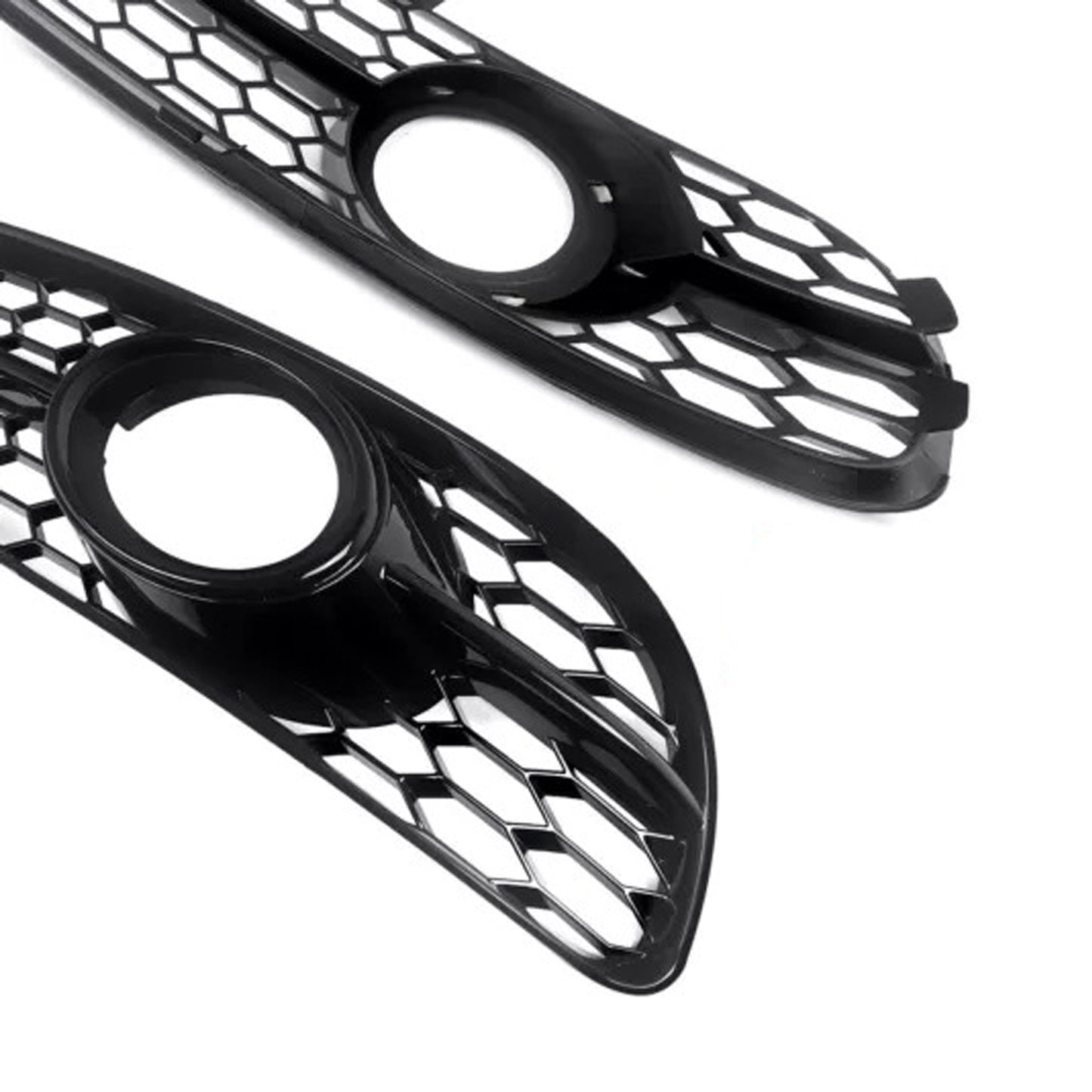 Front Bumper Honeycomb Fog Grille Cover For Audi A4 B7 S-Line S4 2005-2008 Black