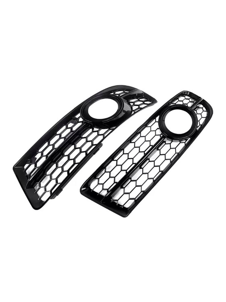 Front Bumper Honeycomb Fog Grille Cover For Audi A4 B7 S-Line S4 2005-2008 Black