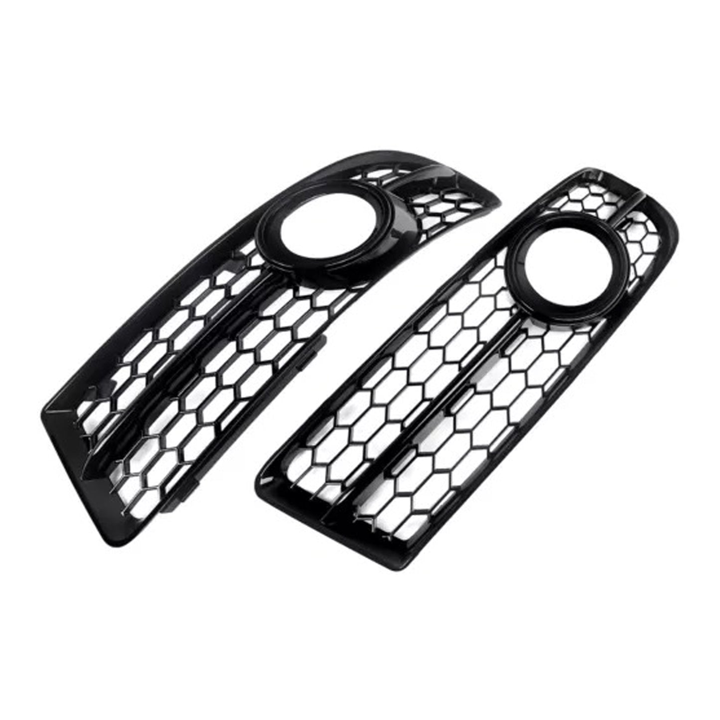 Front Bumper Honeycomb Fog Grille Cover For Audi A4 B7 S-Line S4 2005-2008 Black