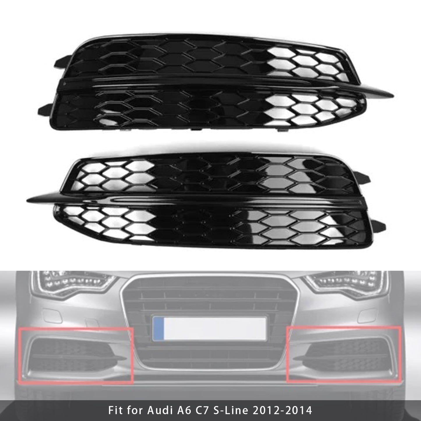 Audi A6 C7 S-Line 2012-2014 Car Front Bumper Fog Light Grill Both Side