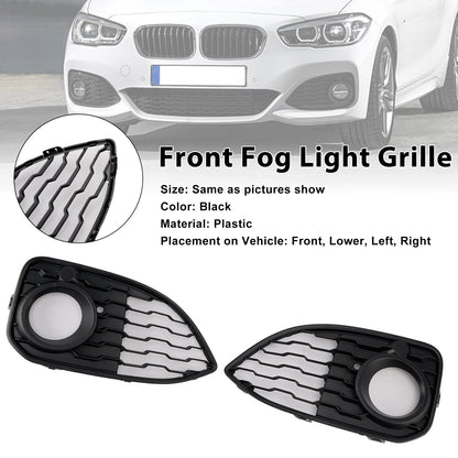 2PCS Fog Light Cover Grille Fit BMW 1 Series F20 F21 LCI M-Sport 2015-2019