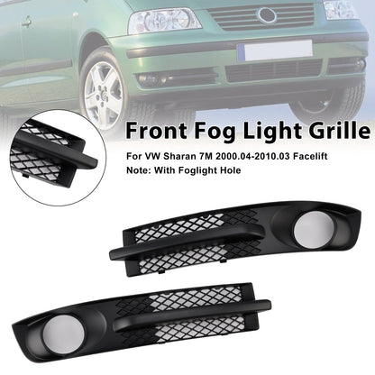 VW Sharan 7M 2000-2010 W/ Foglight Hole Front Bumper Fog Light Grill