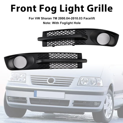 VW Sharan 7M 2000-2010 W/ Foglight Hole Front Bumper Fog Light Grill