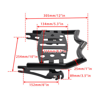 Removable Luggage Rack Carrier Glossy Black Fit For Touring Model 2009-2025