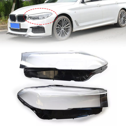 2PCS Headlight Headlamp Lens Cover Shell For BMW 5 SERIES G30 G38 2020-2022