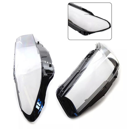 2PCS Headlight Headlamp Lens Cover Shell For BMW 5 SERIES G30 G38 2020-2022