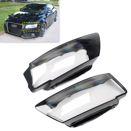 2PCS Headlight Headlamp Lens Cover Shell For Audi A5 S5 RS5 2008-2012