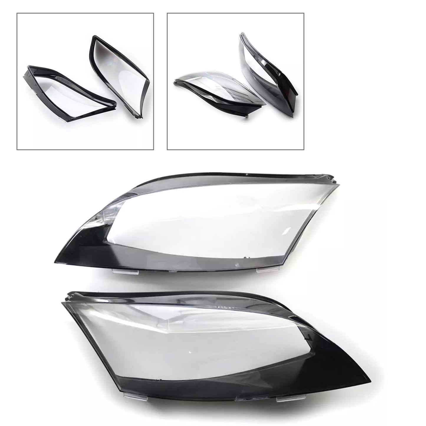 2PCS Headlight Headlamp Lens Cover Shell For AUDI TT 2008-2014