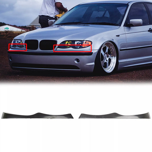 2PCS Upper Headlight Cover Strips For BMW E46 330i 330Xi 325i 325Xi 2002-2005