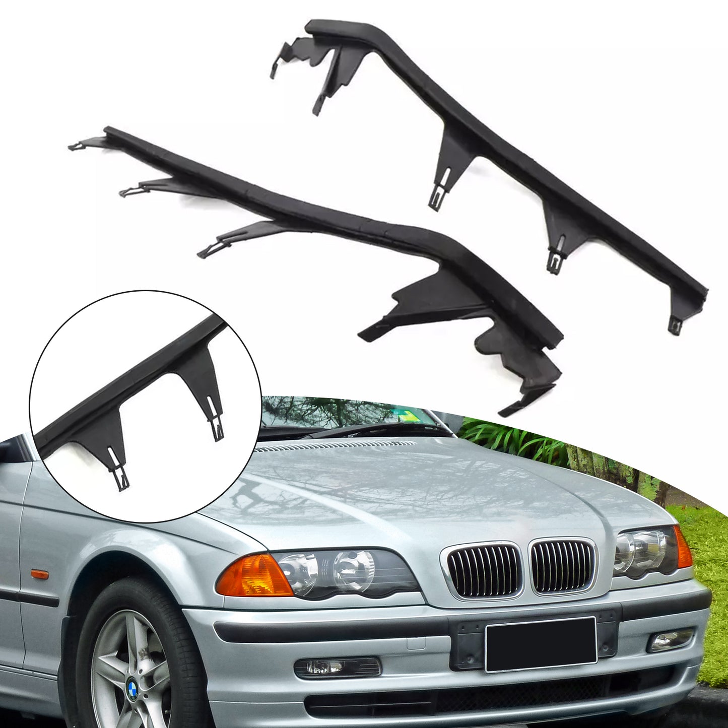 2PCS Headlight Seal Strip Sealing Lips For BMW 3 Series E46 COUPE M3 330CI-