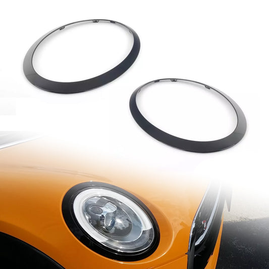 2PCS Gloss Black Headlight Bezel Trim Ring For Mini Cooper F55 F56 F57 2014-2021