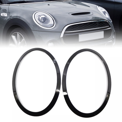 2PCS Gloss Black Headlight Bezel Trim Ring For Mini Cooper F55 F56 F57 2014-2021