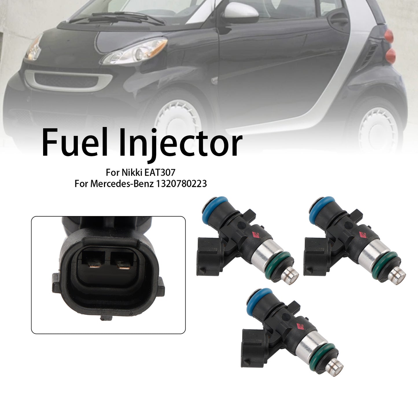 3PCS Fuel Injector EAT307 Fit Smart Fortwo 1.0L 2008-2015 1465A129