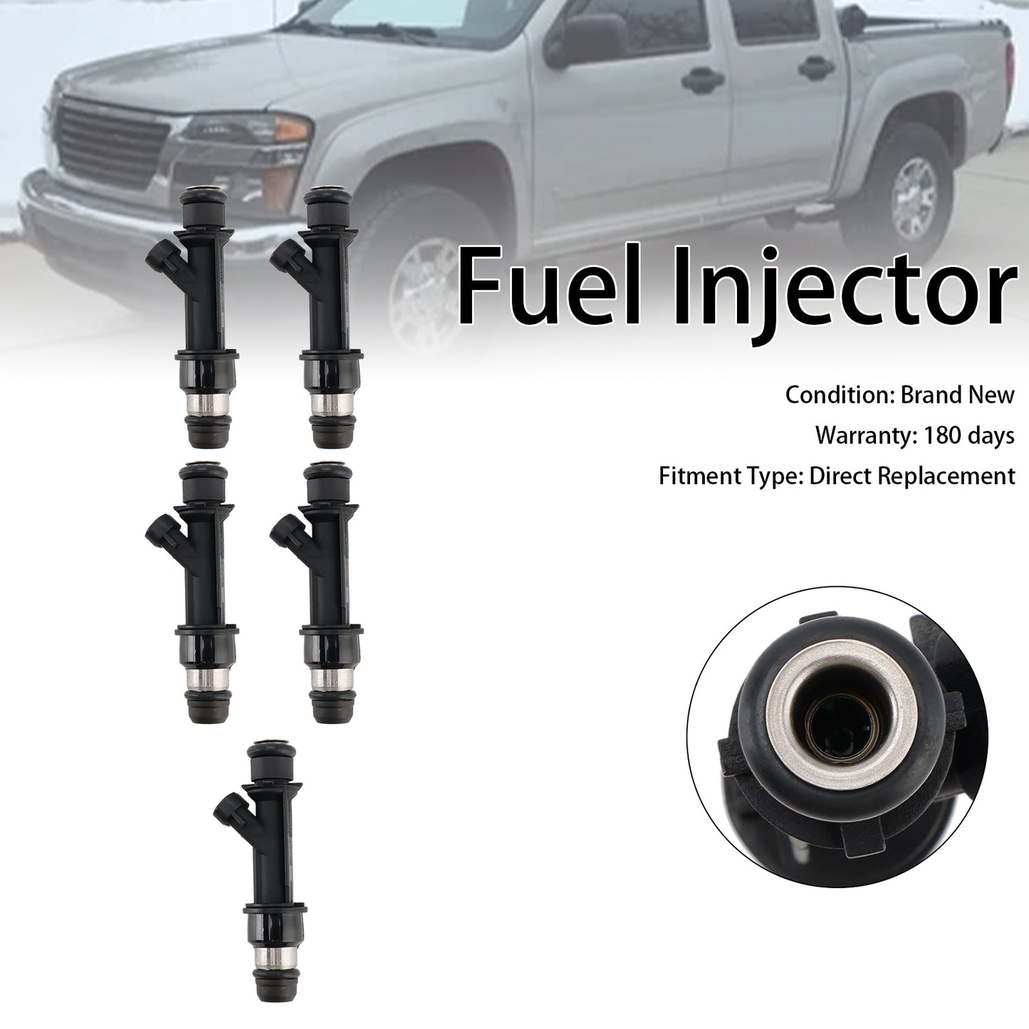 5PCS Fuel Injector 12589465 Fit Hummer H3 Fit Chevrolet Trailblazer Colorado
