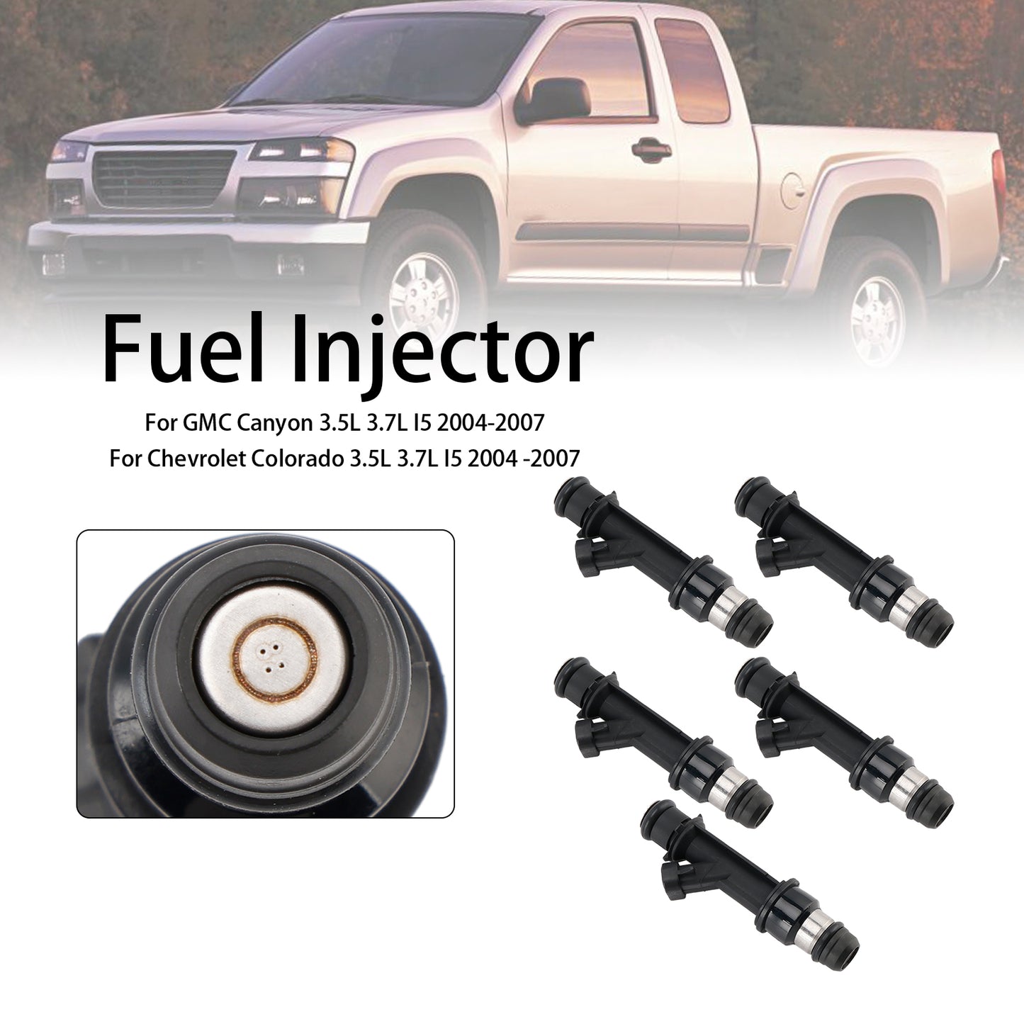 5PCS Fuel Injector 12589465 Fit Hummer H3 Fit Chevrolet Trailblazer Colorado
