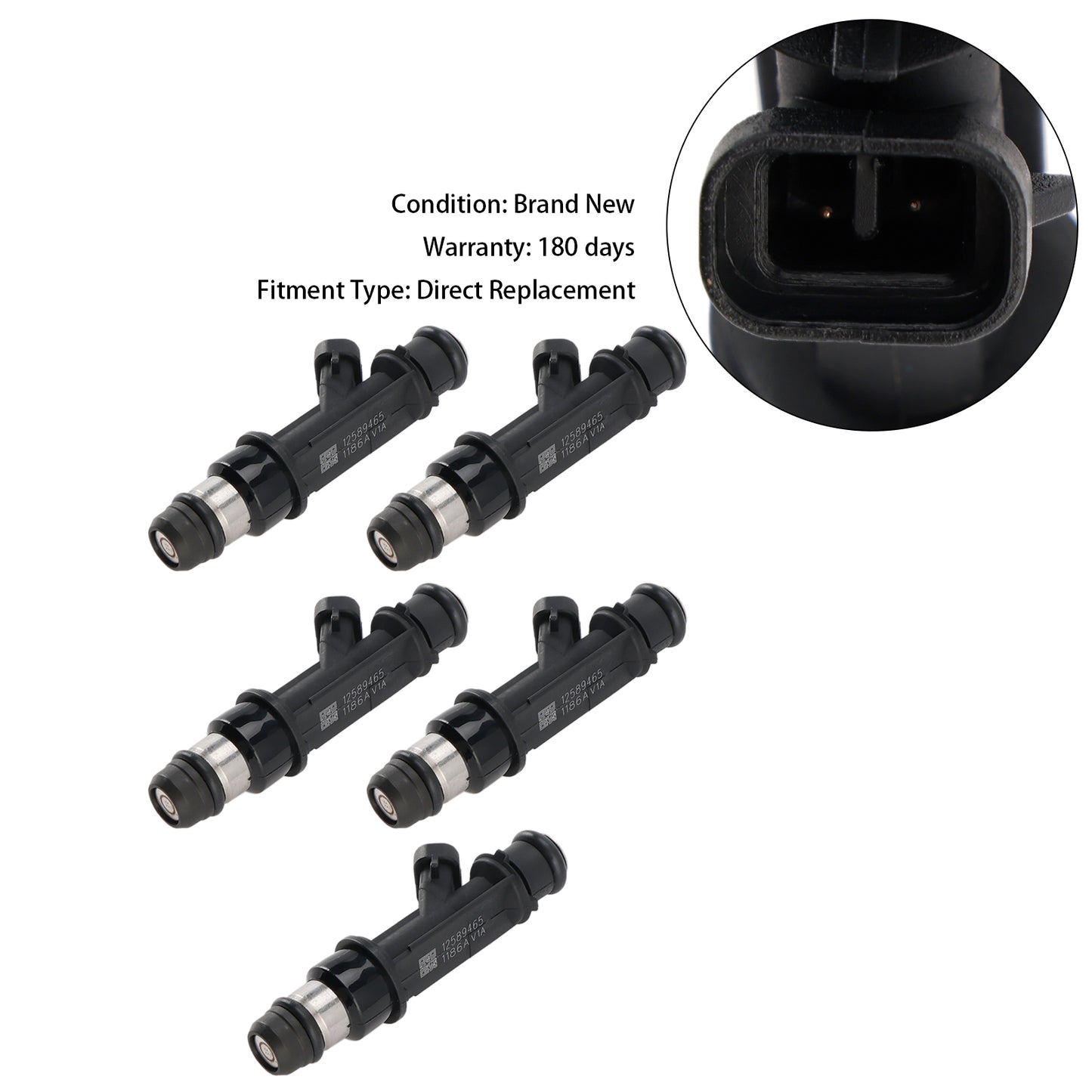 5PCS Fuel Injector 12589465 Fit Hummer H3 Fit Chevrolet Trailblazer Colorado