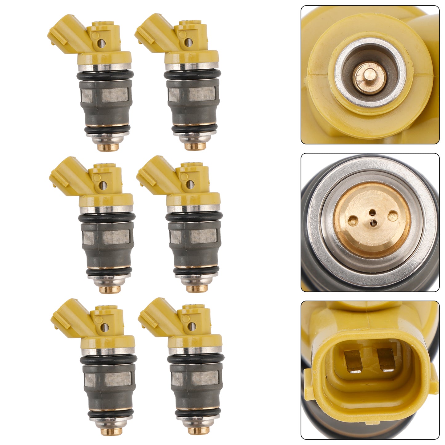 6PCS Fuel Injector 1001-87091 Fit Denso 650CC Fit Toyota Supra JZA80 2JZGTE 2JZ