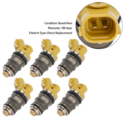 6PCS Fuel Injector 1001-87091 Fit Denso 650CC Fit Toyota Supra JZA80 2JZGTE 2JZ