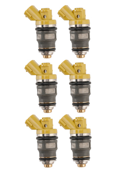 6PCS Fuel Injector 1001-87091 Fit Denso 650CC Fit Toyota Supra JZA80 2JZGTE 2JZ