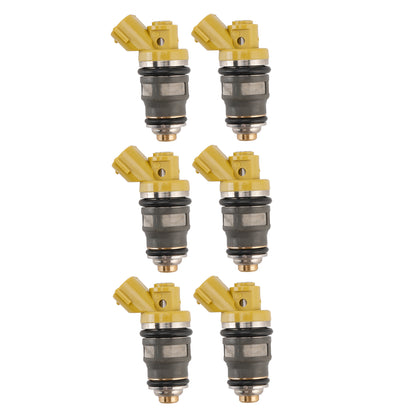 6PCS Fuel Injector 1001-87091 Fit Denso 650CC Fit Toyota Supra JZA80 2JZGTE 2JZ