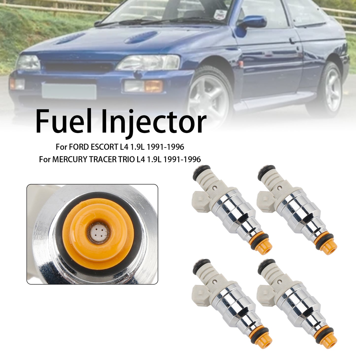 4PCS Fuel Injector 0280150907 Fit Ford Fit Mercury 1.9L 2.3L 1990-1996 F0SE-A1A
