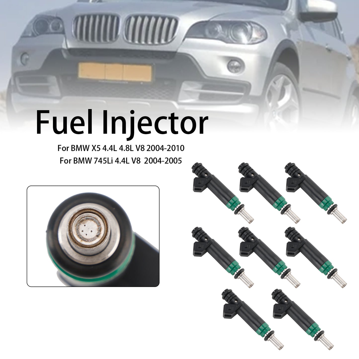 8PCS Fuel Injector 7525721 Fit Siemens 04-2010 FIT BMW X5 745Li/i 645Ci 545i