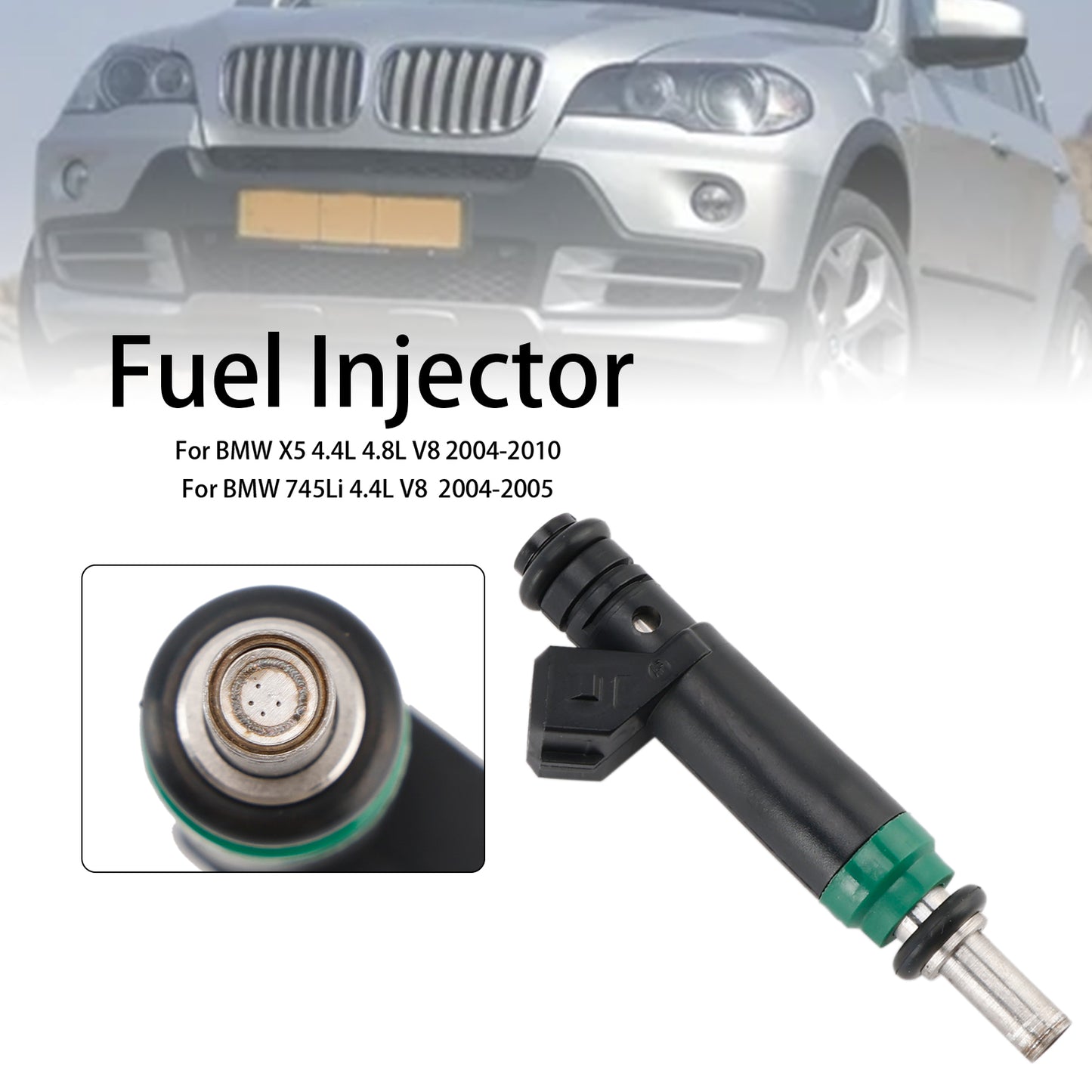1PCS Fuel Injector 7525721 Fit Siemens 04-2010 FIT BMW X5 745Li/i 645Ci 545i