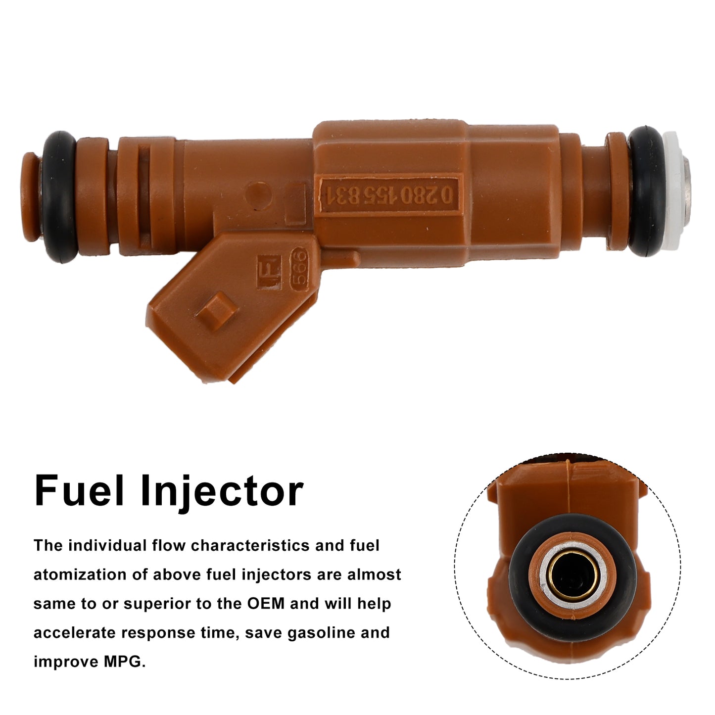 1PCS Fuel Injector 0280155831 Fit Volvo S60 S80 C70 XC90 2.4L 2.5L 1998-2009
