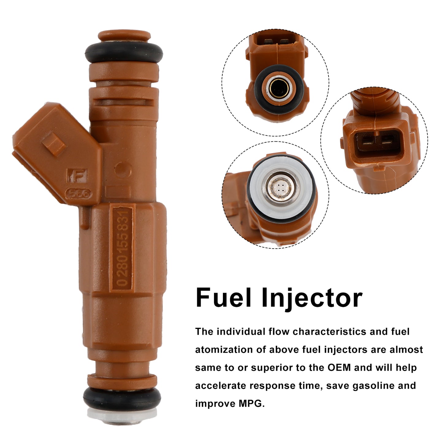 1PCS Fuel Injector 0280155831 Fit Volvo S60 S80 C70 XC90 2.4L 2.5L 1998-2009