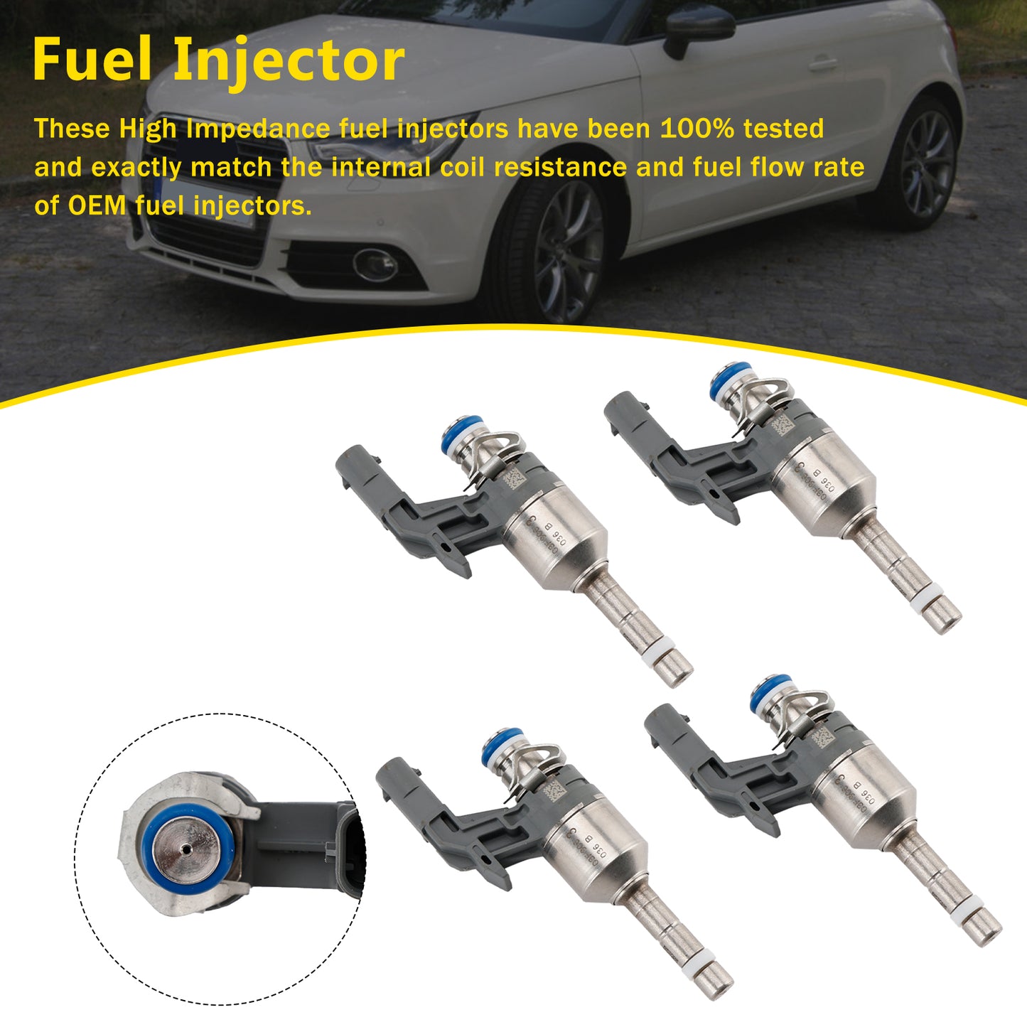 4PCS Fuel Injector 03F906036B Fit Audi A1 A3 Fit VW Beetle Golf 6 1.2 TSI/TSFI