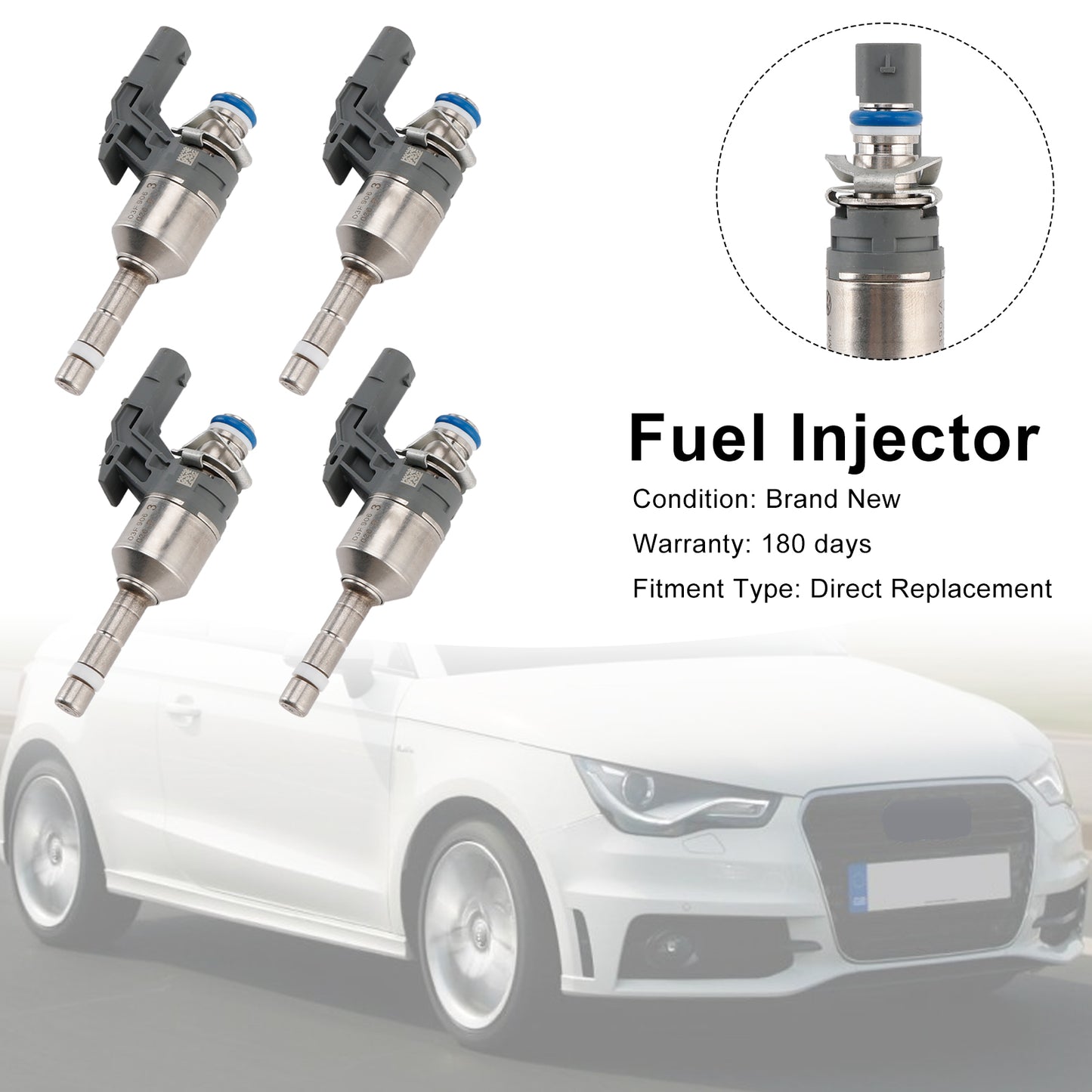 4PCS Fuel Injector 03F906036B Fit Audi A1 A3 Fit VW Beetle Golf 6 1.2 TSI/TSFI