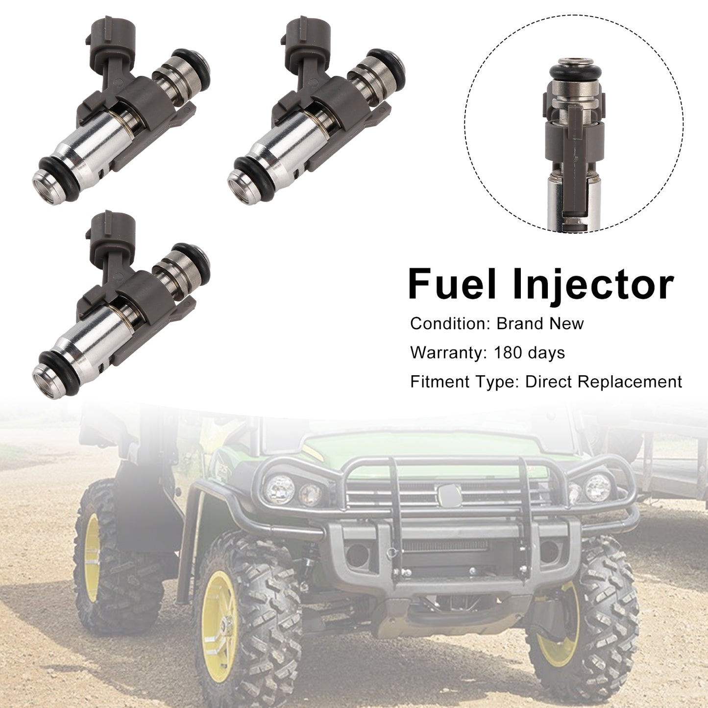 3PCS Fuel Injector AUC11700 Fit John Deere Gator XUV835M XUV835E XUV825E