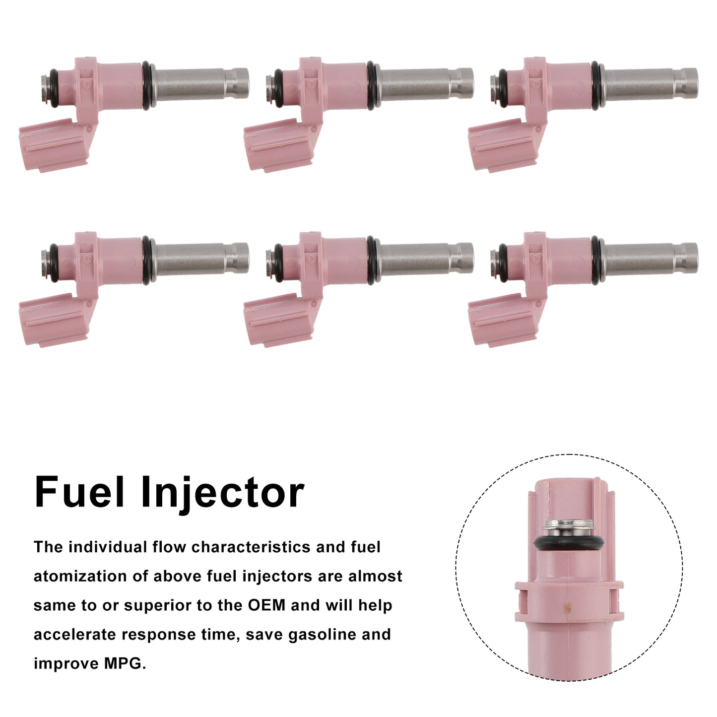 6PCS Fuel Injector 23250-31070 Fit Lexus GS350 3.5L V6 2007-2015 Fit RC350