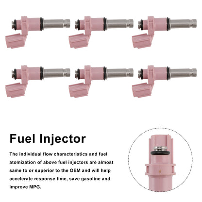 6PCS Fuel Injector 23250-31070 Fit Lexus GS350 3.5L V6 2007-2015 Fit RC350