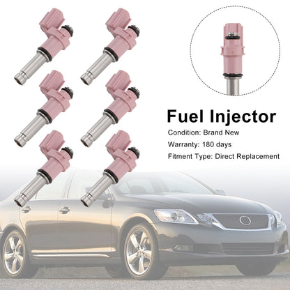 6PCS Fuel Injector 23250-31070 Fit Lexus GS350 3.5L V6 2007-2015 Fit RC350