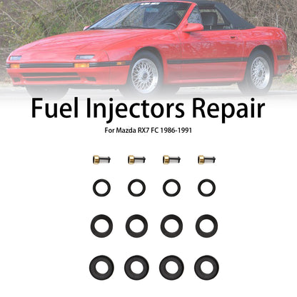 4PCS Fuel Injector O-Ring Filter Seal Fit Mazda RX-7 FC 13B Rotary 1986-1991