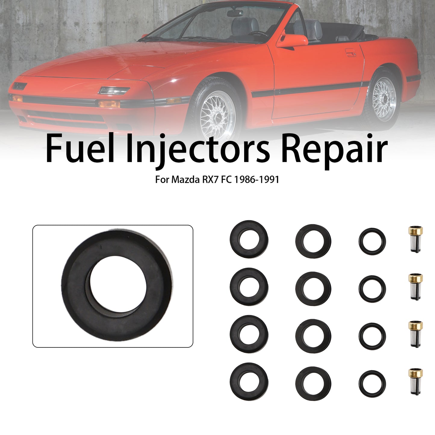 4PCS Fuel Injector O-Ring Filter Seal Fit Mazda RX-7 FC 13B Rotary 1986-1991