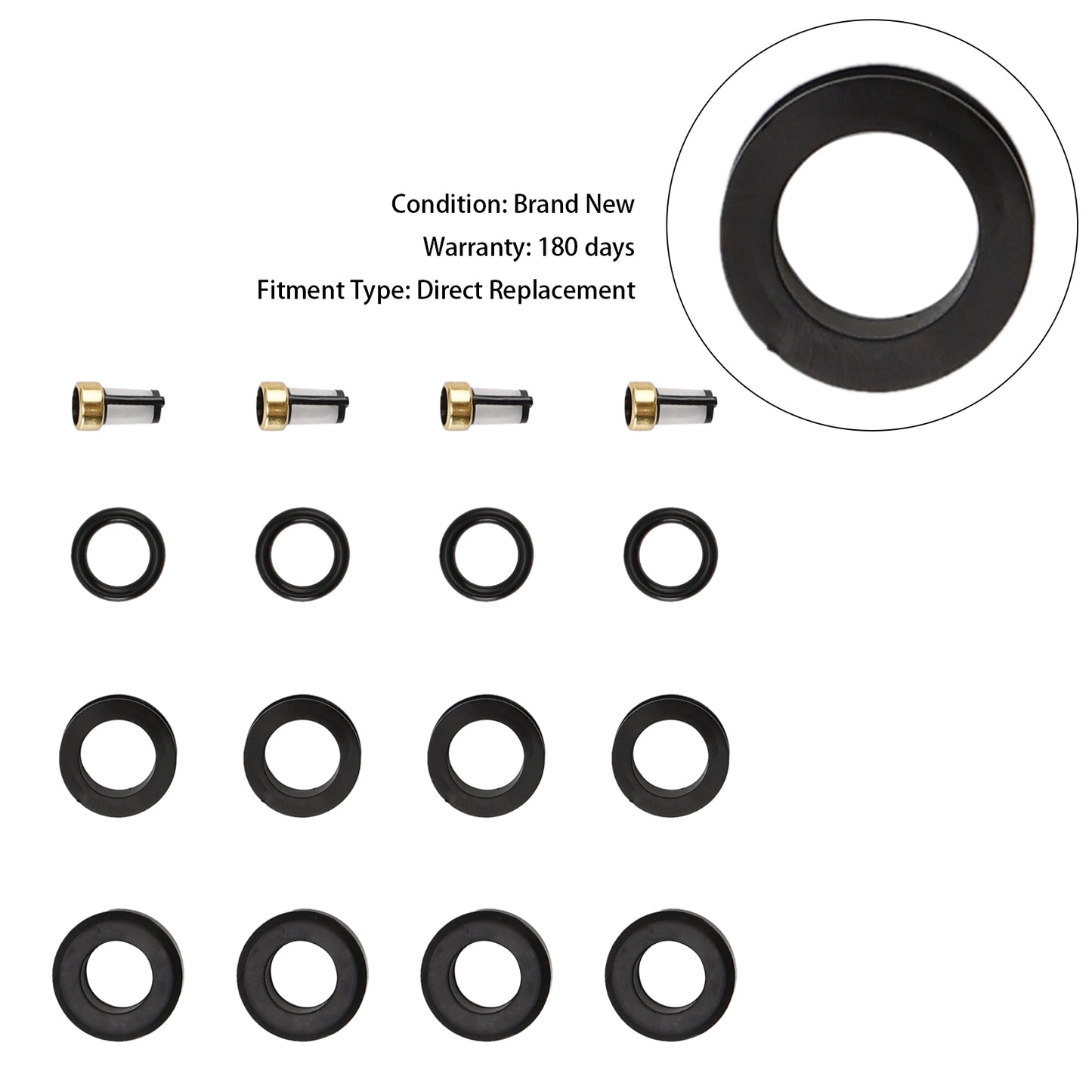 4PCS Fuel Injector O-Ring Filter Seal Fit Mazda RX-7 FC 13B Rotary 1986-1991