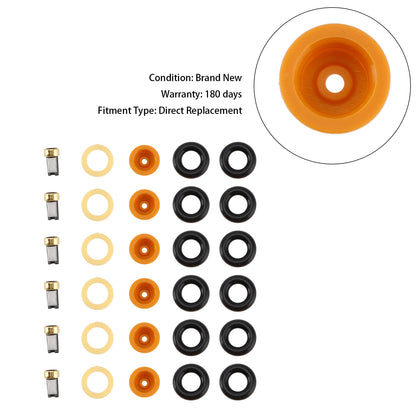 6PCS Fuel Injector O-Ring Filter Seal Fit Audi 80 90 100 A4 A6 A8 2.4 2.6 2.8