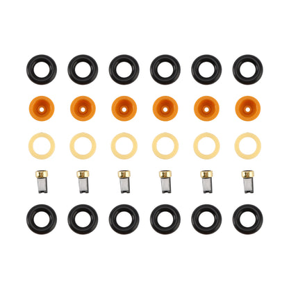 6PCS Fuel Injector O-Ring Filter Seal Fit Audi 80 90 100 A4 A6 A8 2.4 2.6 2.8