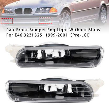 Pair Front Bumper Fog Light Without Blubs  For E46 323i 325i 1999-2001（Pre-LCI）