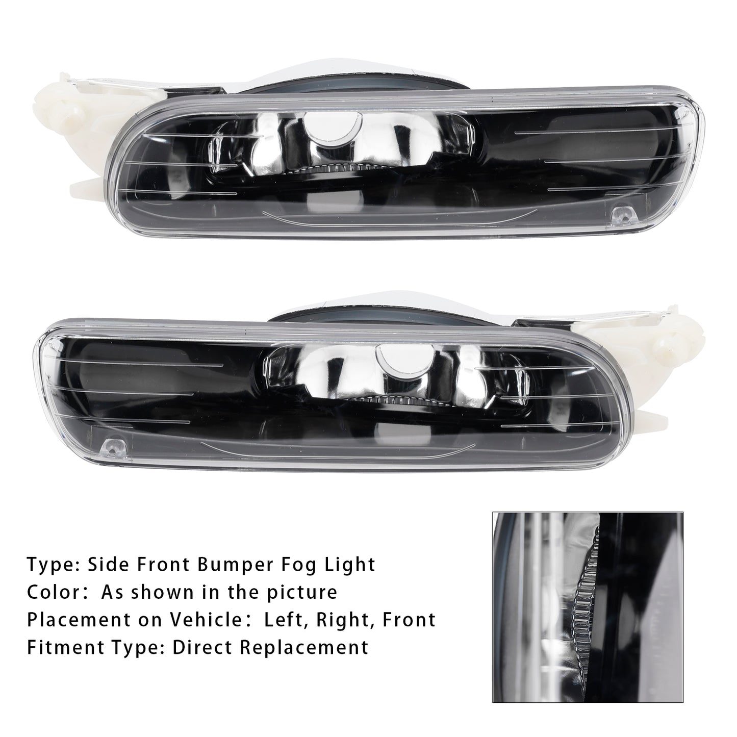 Pair Front Bumper Fog Light Without Blubs  For E46 323i 325i 1999-2001（Pre-LCI）