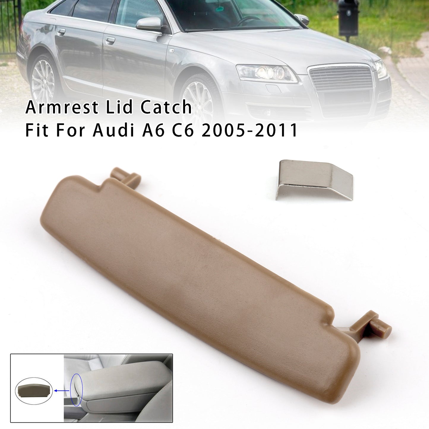 Beige Console Center Armrest Lid Latch For Audi A6 C6 2005-2011 4F0864245