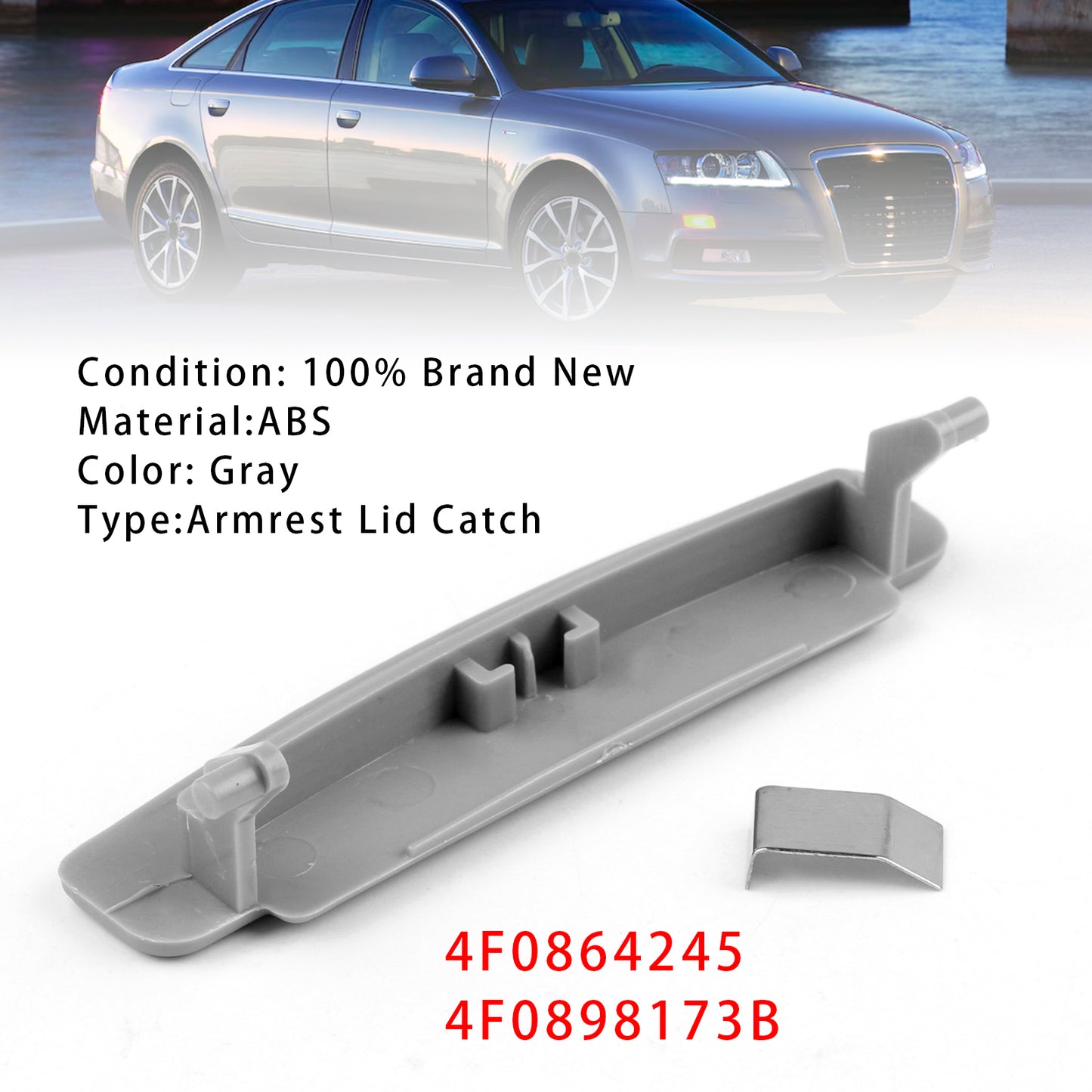 Gray Console Center Armrest Lid Latch For Audi A6 C6 2005-2011 4F0864245
