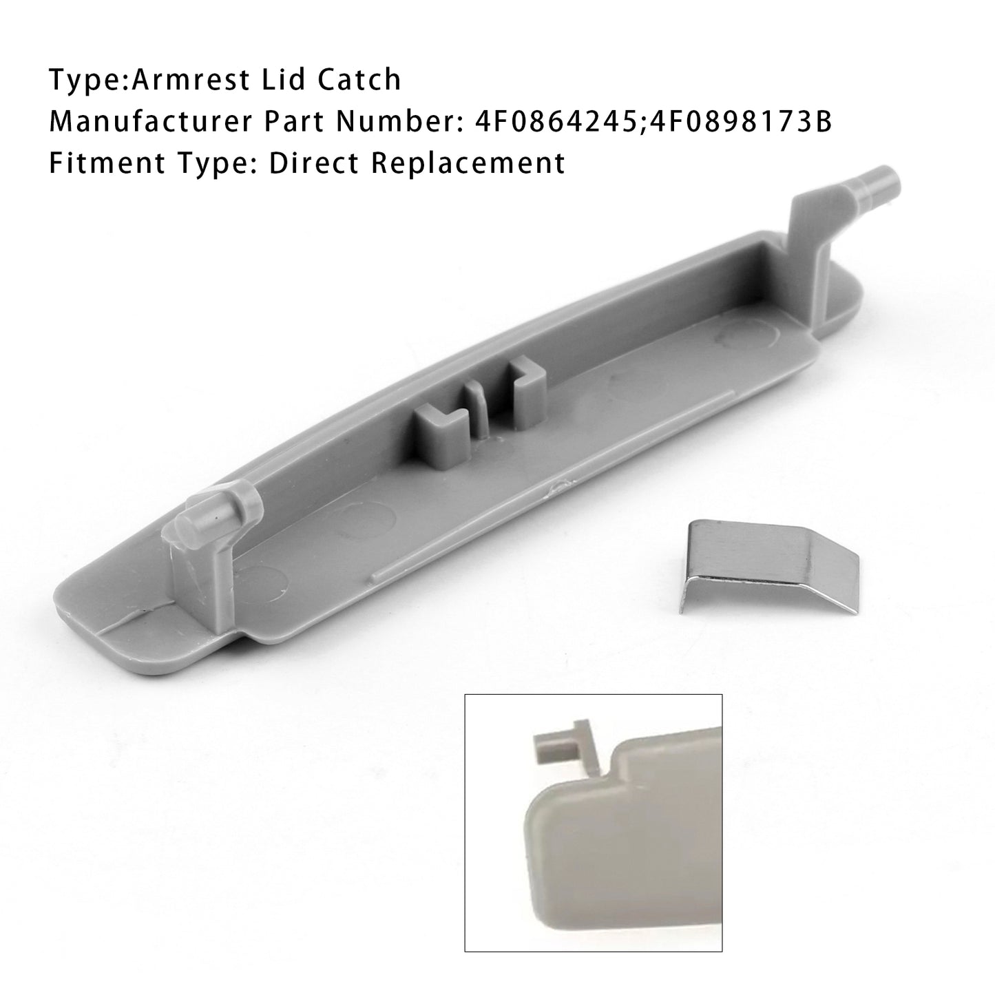 Gray Console Center Armrest Lid Latch For Audi A6 C6 2005-2011 4F0864245