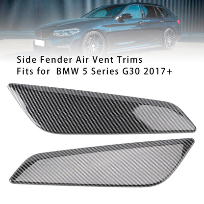 Carbon Fiber Style Fender Side Air Vent Trims For BMW 5 Series G30 2017+